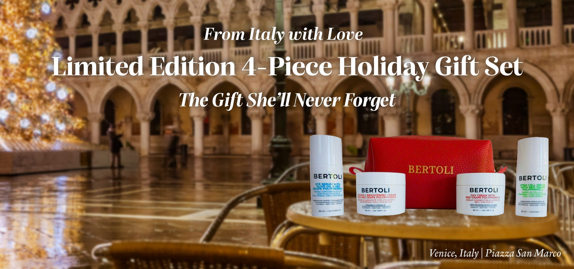 Bertoli Skincare - 4 Piece Holiday Gift Set with Signature Beautiful Gift Bagslider_item_NbWMjP