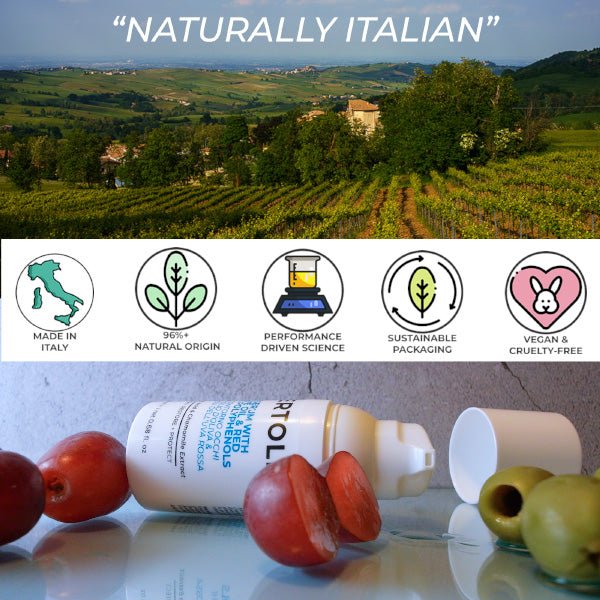 EYE SERUM WITH OLIVE OIL & RED GRAPE POLYPHENOLS - Bertoli Beauty