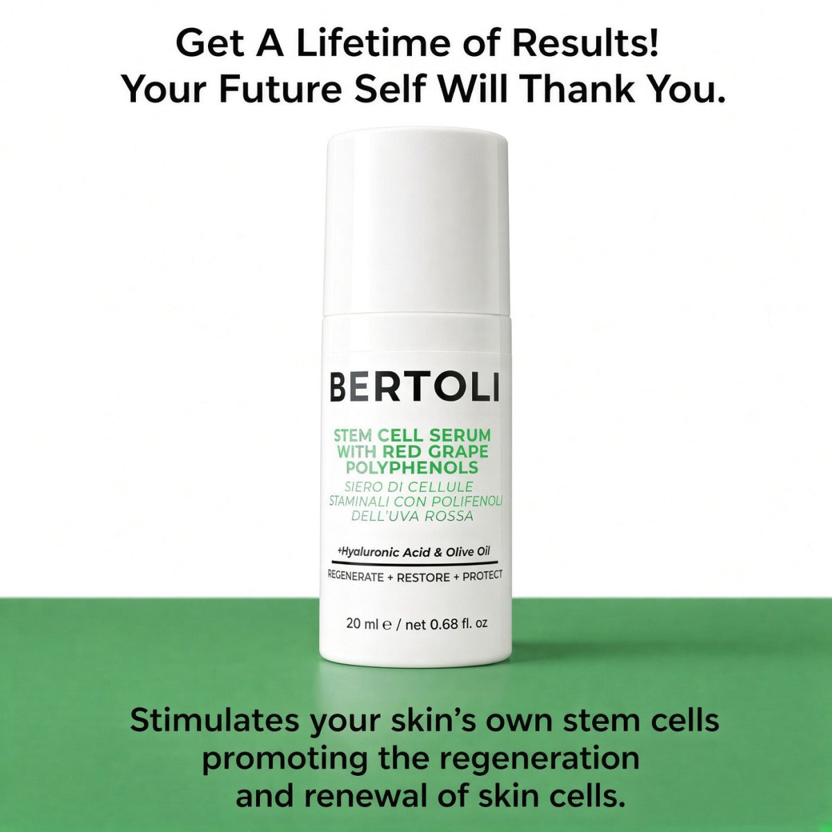 STEM CELL SERUM WITH RED GRAPE POLYPHENOLS - Bertoli Beauty