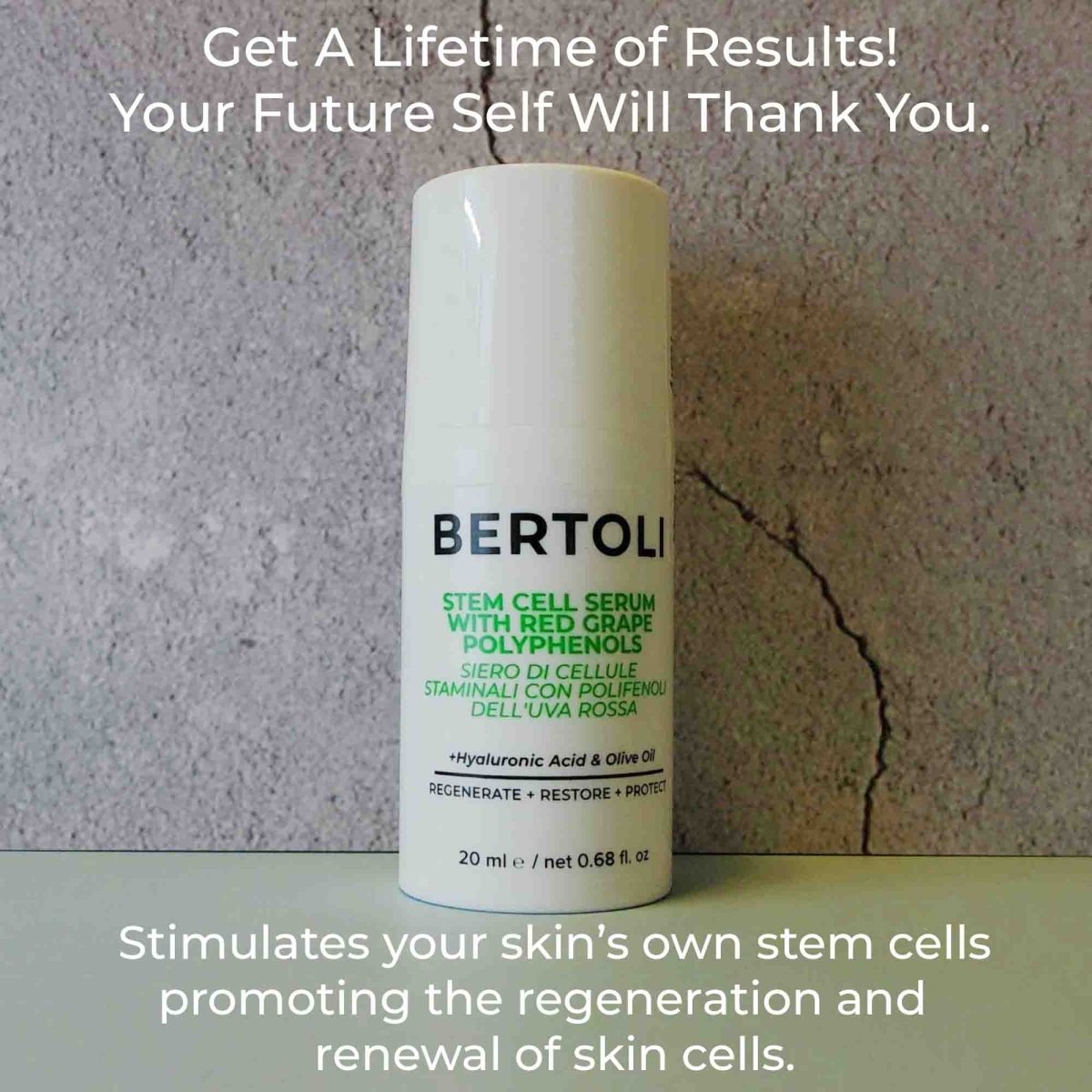 STEM CELL SERUM WITH RED GRAPE POLYPHENOLS - Bertoli Beauty