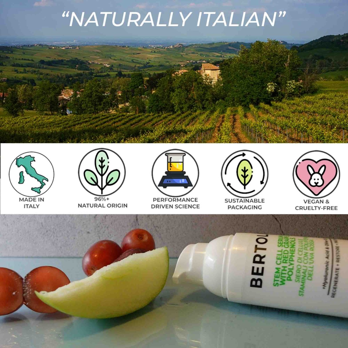 STEM CELL SERUM WITH RED GRAPE POLYPHENOLS - Bertoli Beauty