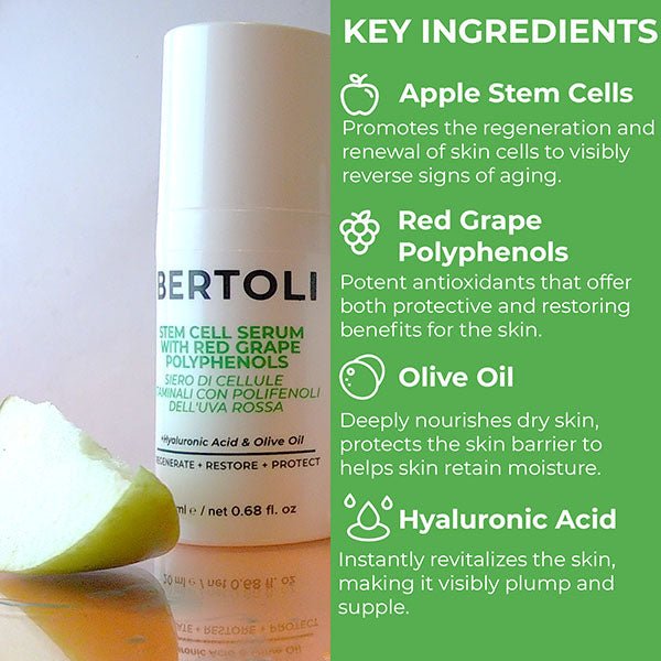 STEM CELL SERUM WITH RED GRAPE POLYPHENOLS - Bertoli Beauty