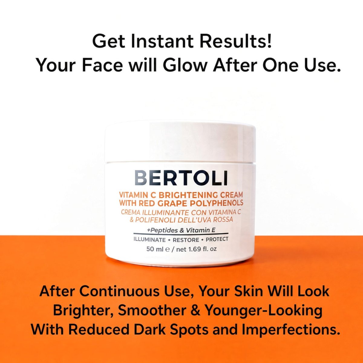 VITAMIN C BRIGHTENING CREAM WITH RED GRAPE POLYPHENOLS - Bertoli Beauty